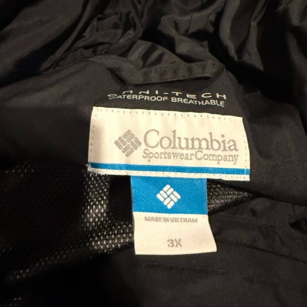 Columbia Black Rain Jacket 3X NWT - Picture 2 of 4